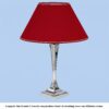 Lampada moderna in ottone cromato modello Sun Piccola con paralume tondo di colore rosso